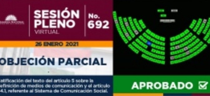 ASAMBLEA NACIONAL RATIFICA TEXTOS DE LA REFORMAS A LA LEY DE COMUNICACIÓN
