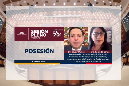 ASAMBLEA NACIONAL POSESIONÓ A LOS VOCALES DEL CONSEJO DE LA JUDICATURA