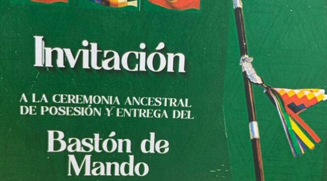 CEREMONIA ANCESTRAL DE POSESIÓN Y ENTREGA DEL BASTÓN DEL MANDO  AL PRESIDENTE DE LA REPÚBLICA GUILLERMO LASSO