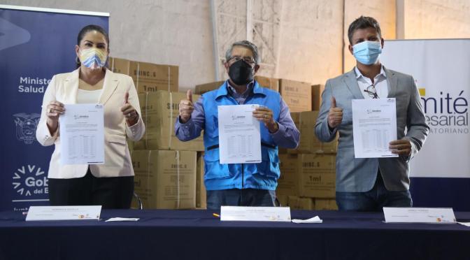 PLAN DE VACUNACIÓN 9/100 RECIBE JERINGAS, MASCARILLAS E INSUMOS DEL SECTOR EMPRESARIAL