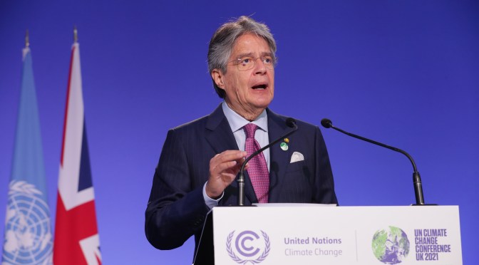 <strong>PRESIDENTE LASSO EN LA COP26 ES URGENTE UNA ACCIÓN GLOBAL BASADA EN EL MULTILATERALISMO FUERTE Y RENOVADO</strong>