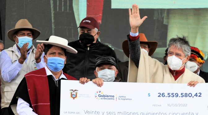 <strong>PRESIDENTE LASSO ENTREGÓ EL FINANCIAMIENTO PARA LA CONSTRUCCIÓN DEL EMBALSE QUEBRADA CHIQUICAHUA EN TUNGURAHUA</strong>