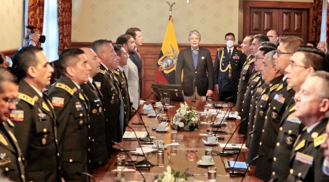 <strong>PRESIDENTE LASSO SE REUNIÓ CON LOS MINISTROS DE GOBIERNO, INTERIOR Y LA CUPULA DE LA POLICÍA NACIONAL</strong>
