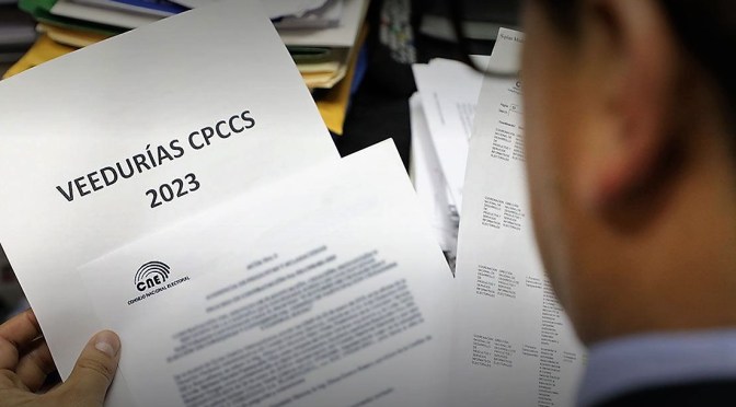 <strong>CNE ADMITIÓ 61 POSTULACIONES PARA INTEGRAR VEEDURÍA DE SELECCIÓN DE CANDIDATURAS AL CPCCS</strong>