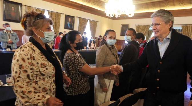 <strong>DIRIGENTES DEL SUR DE QUITO ACUDEN AL PALACIO DE GOBIERNO</strong>