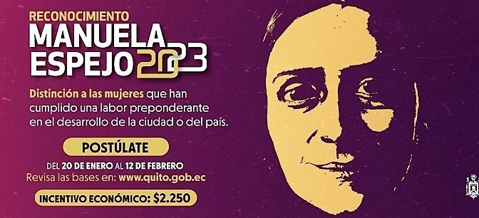 MUNICIPIO DE QUITO ABRIÓ LA CONVOCATORIA PARA EL PREMIO ‘MANUELA ESPEJO’ 2023