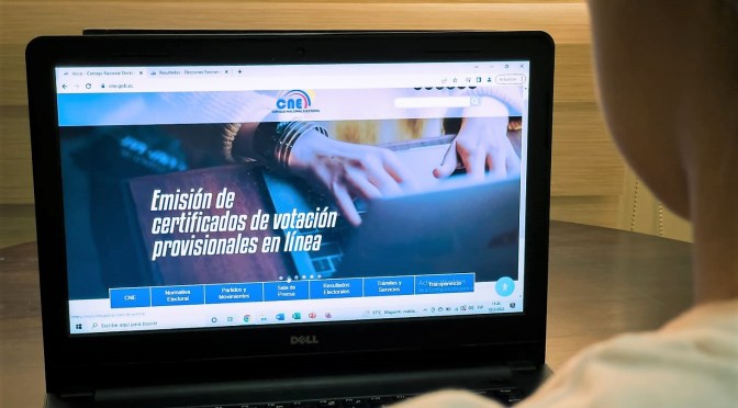 CNE HABILITÓ LA ENTREGA DE LOS CERTIFICADOS DE VOTACIÓN PROVISIONALES EN LÍNEA