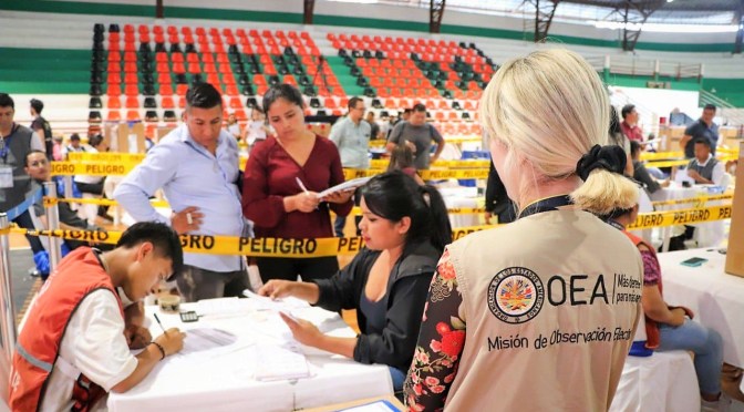 MISIÓN DE OBSERVACIÓN ELECTORAL DE LA OEA FELICITÓ A TODOS LOS ACTORES QUE PARTICIPARON EN LAS ELECCIONES 2023