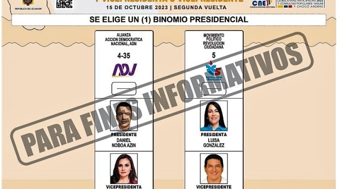 ESTA SERÁ LA PAPELETA QUE LOS ECUATORIANOS RECIBIRÁN EL 15 DE OCTUBRE