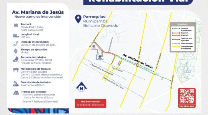 CIERRES VIALES EN EL SECTOR DE LA GRANJA POR AVANCE DE OBRAS DE LA AV. MARIANA DE JESÚS