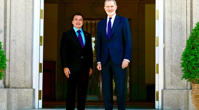 PRESIDENTE NOBOA Y EL REY FELIPE DE ESPAÑA DIALOGARON SOBRE LAS RELACIONES BILATERALES ENTRE LAS DOS NACIONES