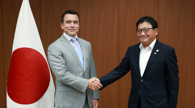 EMPRESARIOS JAPONÉS Y EL PRESIDENTE NOBOA COINCIDEN EN ACELERAR LA FIRMA DE UN ACUERDO COMERCIAL