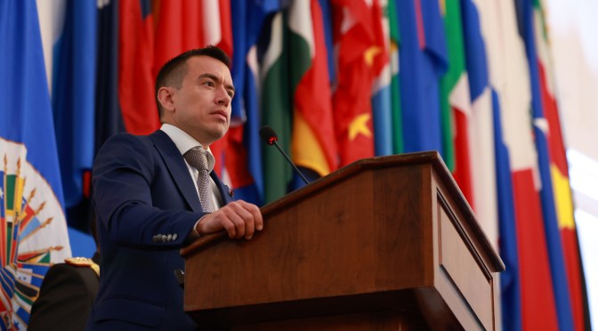 DANIEL NOBOA LLEVA LA LUCHA CONTRA EL CRIMEN ORGANIZADO A LA OEA Y LA CONVIERTE EN PRIORIDAD REGIONAL