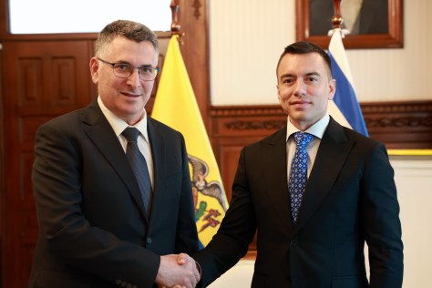 EL PRESIDENTE NOBOA Y EL MINISTRO DE RELACIONES EXTERIORES DE ISRAEL, GIDEON SA’AR, DIALOGARON SOBRE LA COOPERACIÓN PARA LUCHAR CONTRA EL TERRORISMO Y EL DESARROLLO ECONÓMICO