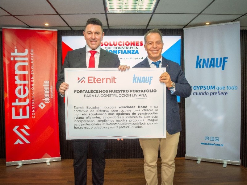 ETERNIT Y KNAUF UNEN SU EXPERIENCIA PARA ACELERAR LA TRANSFORMACIÓN DE LA CONSTRUCCIÓN LIVIANA EN ECUADOR